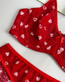 ست شورت و سوتین زنانه قرمز رنگ