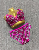 ست شورت و سوتین زنانه چهارخونه