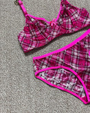 ست شورت و سوتین زنانه نخی صورتی