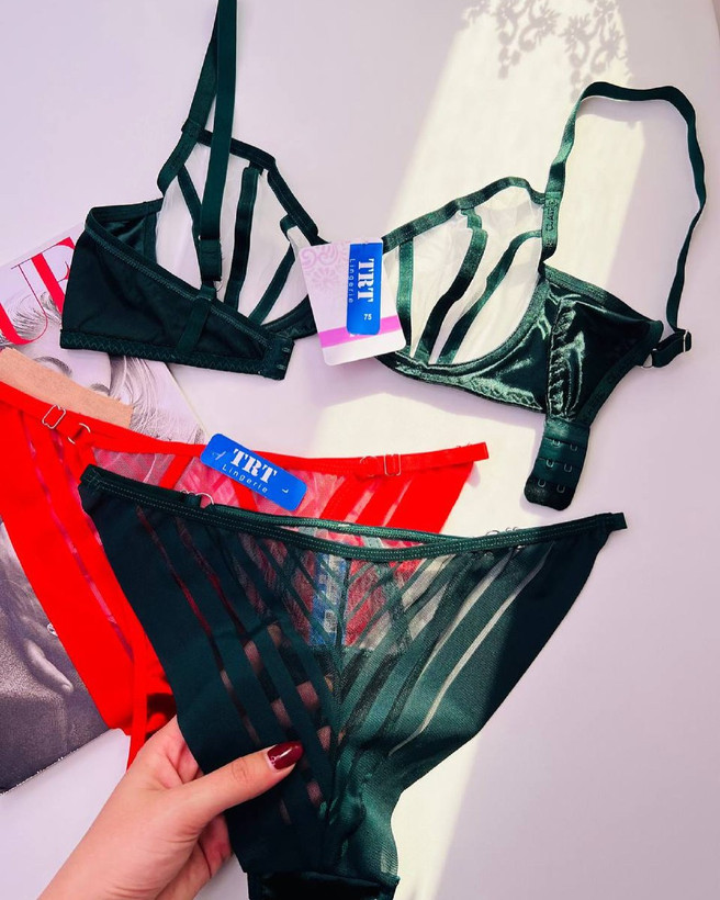 ست شورت و سوتین زنانه ساتن قرمز