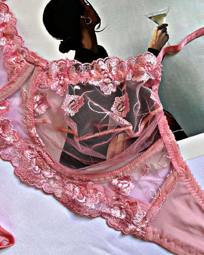 ست شورت و سوتین زنانه تور شیشه ای