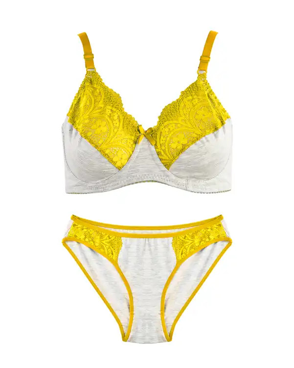 ست شورت و سوتین زنانه ملانژ گیپور