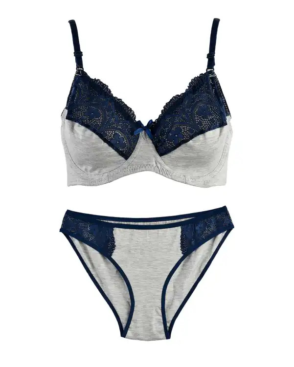 ست شورت و سوتین زنانه ملانژ گیپور