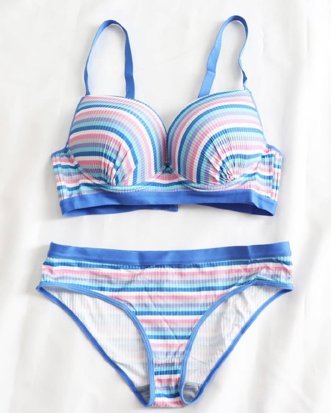 ست شورت و سوتین زنانه آبی