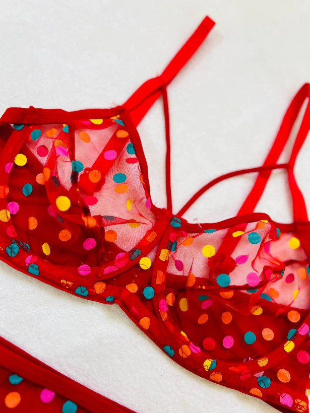 ست شورت و سوتین زنانه رنگ قرمز