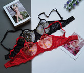 ست شورت و سوتین زنانه قرمز و مشکی