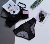 ست شورت و سوتین زنانه گیپور مشکی