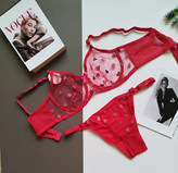 ست شورت و سوتین زنانه طرح قلبی ترک