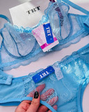 ست شورت و سوتین زنانه طرح اروپایی فنردار آبی