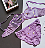 ست شورت و سوتین زنانه شیشه ای طرح بابونه کارن