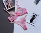 ست شورت و سوتین زنانه تور گاز گیپوری گلدار