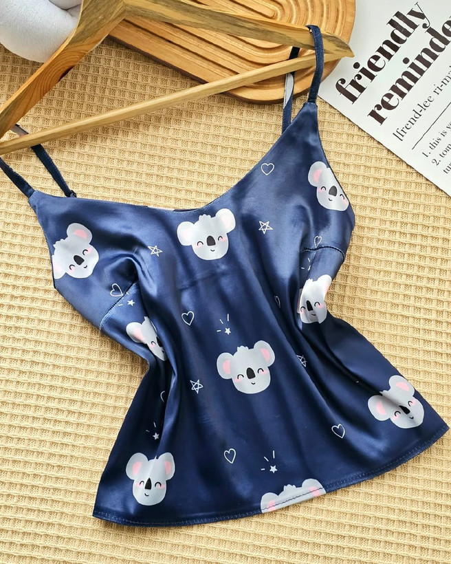 ست تاپ و شلوار ساتنی زنانه