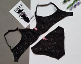 ست شورت و سوتین زنانه طرح گلدار فانتزی