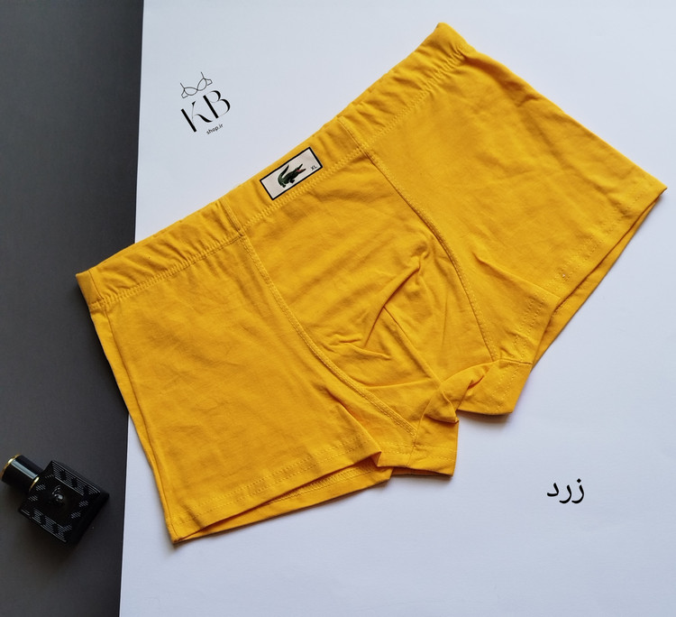 شورتک پا دار مردانه نخ پنبه رنگ زرد