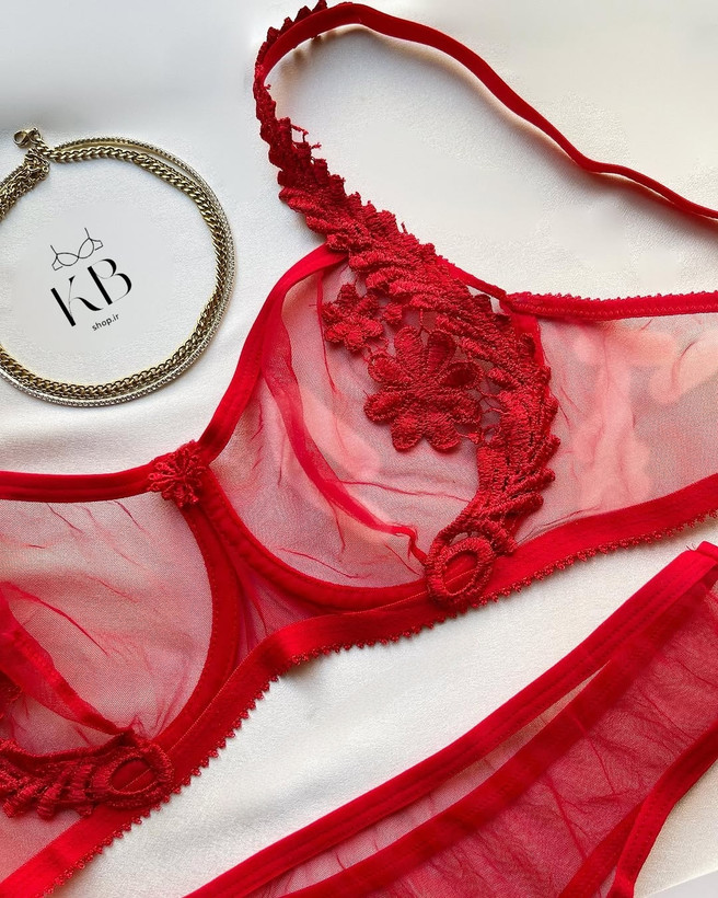 ست شورت و سوتین زنانه فانتزی طرح قلبی