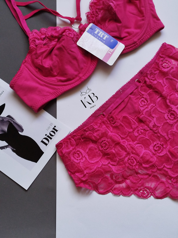 ست شورت و سوتین زنانه دانتل دار برند تی ار تی