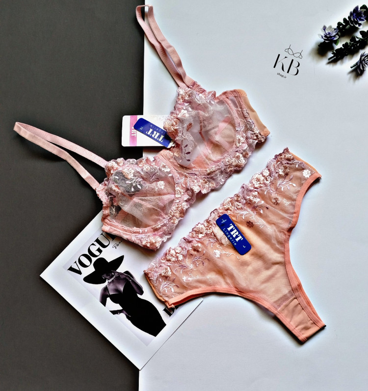 ست شورت و سوتین زنانه طرح گلدار آبرنگی