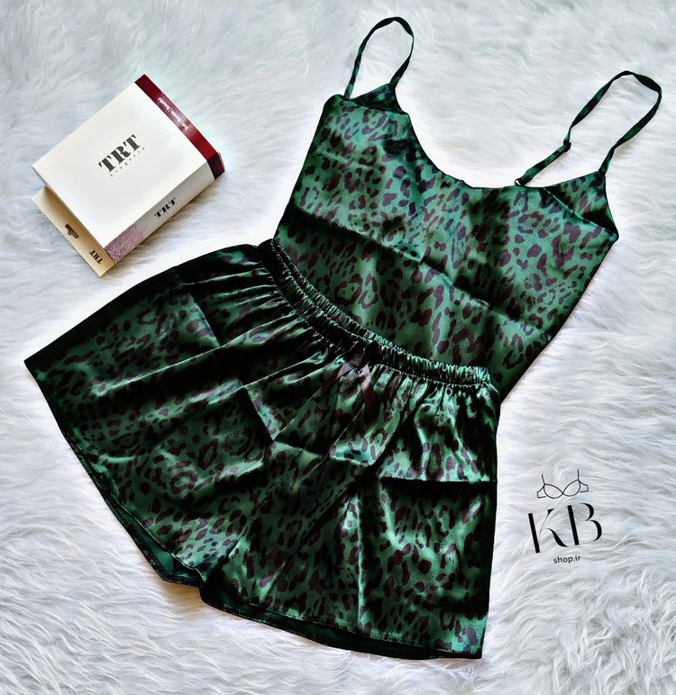 ست تاپ و شلوارک ساتنی فانتزی فری سایز