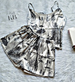 ست تاپ و شلوارک ساتنی فانتزی فری سایز