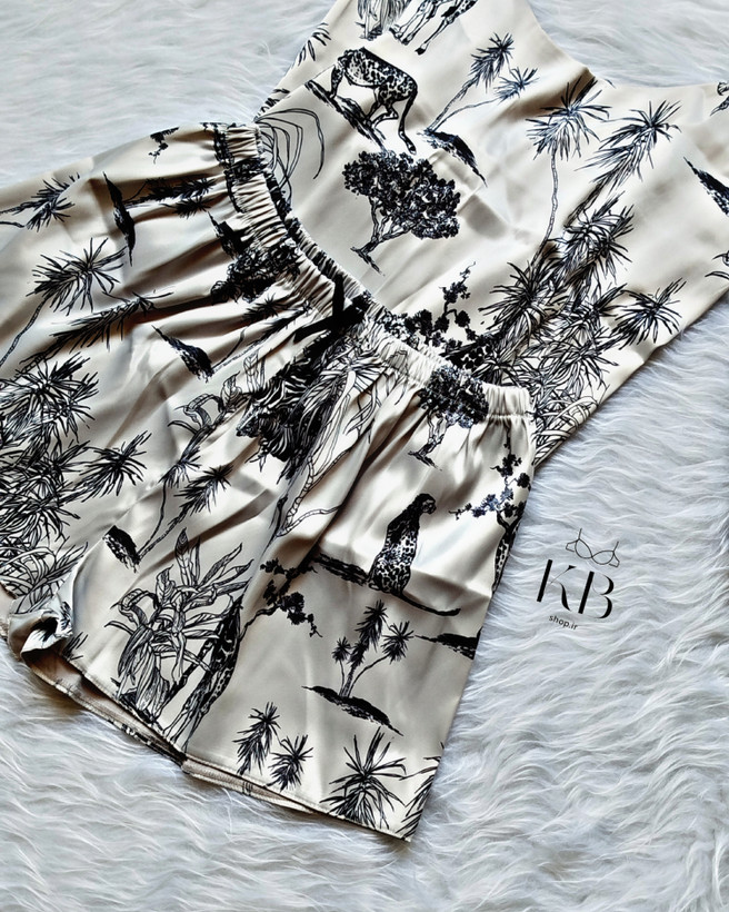 ست لباس خواب زنانه ساتنی فانتزی فری سایز دیور برند کوزا