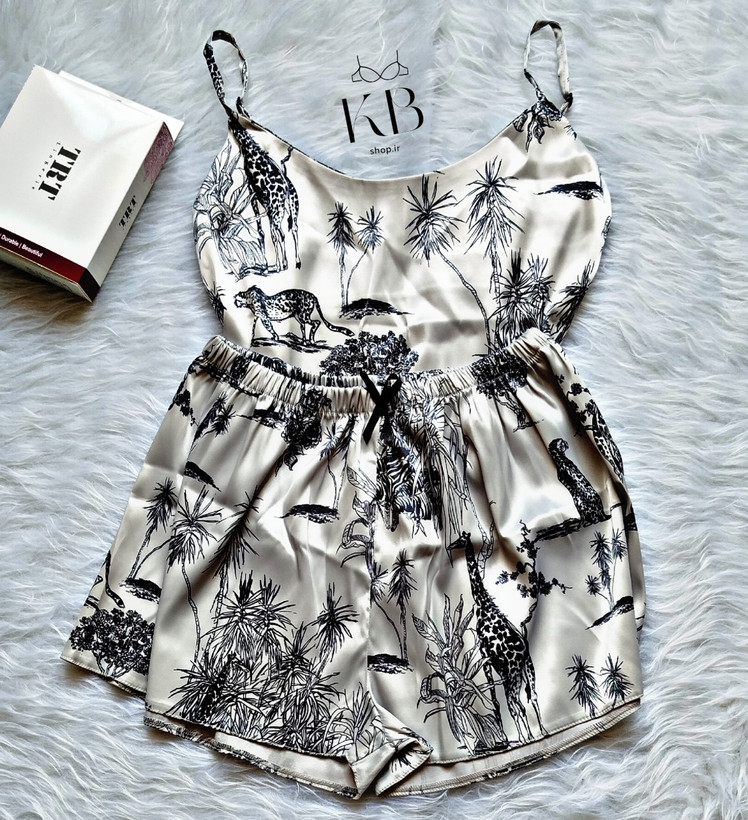 ست شورت و سوتین زنانه طرح پلنگی برند ژینا