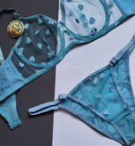 ست شورت و سوتین زنانه فانتزی رنگ آبی پاستلی