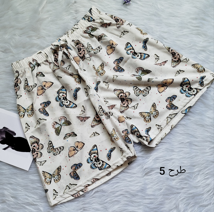 شورت زنانه نخ پنبه وارداتی طرح فانتزی