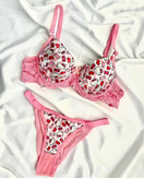 ست شورت و سوتین زنانه فانتزی طرح قلبی