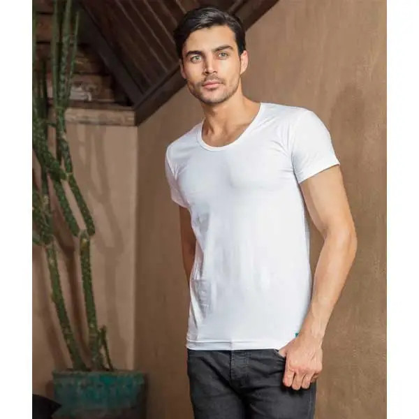 زیر پوش مردانه نیم آستین سفید رنگ