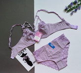 ست شورت و سوتین زنانه لاکرا پنبه ترک یاسی