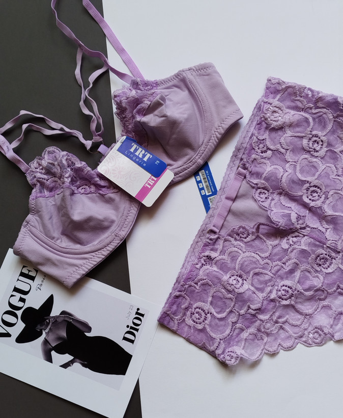 ست شورت و سوتین زنانه طرح گلدار دانتلی خارجی