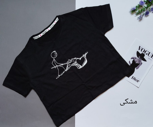 کراپ تاپ خونگی زنانه فانتزی طرح قلبی