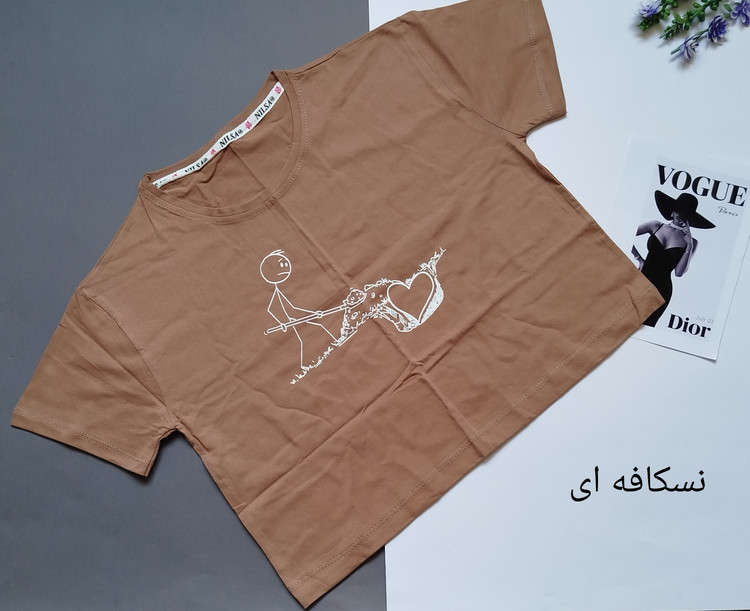 کراپ تاپ زنانه طرح آدمک