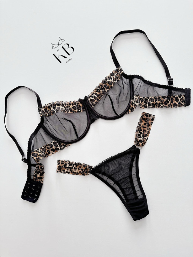 شورت و سوتین زنانه طرح پلنگی