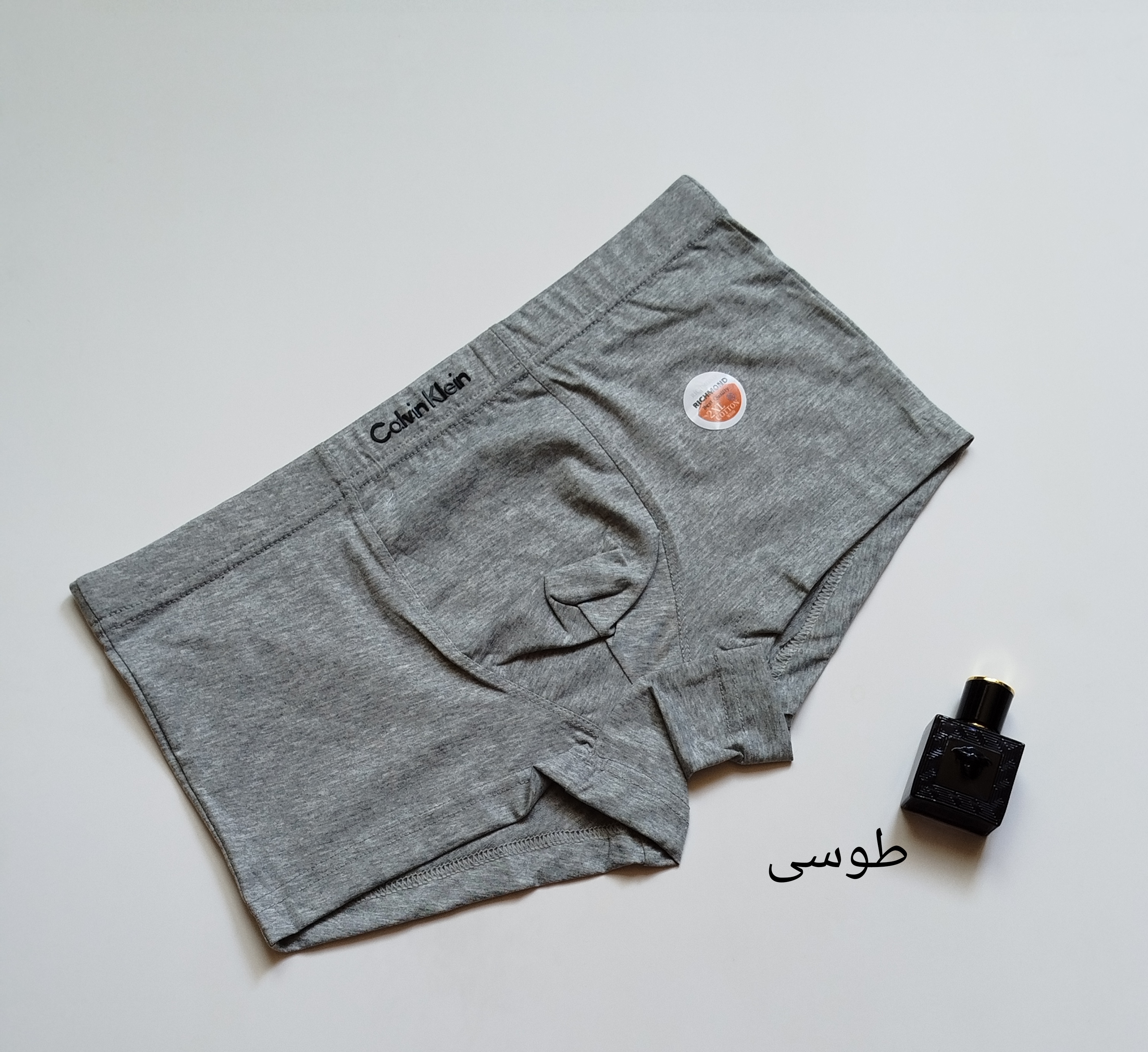 شورت مردانه نیم پا ملانژ طوسی رنگ