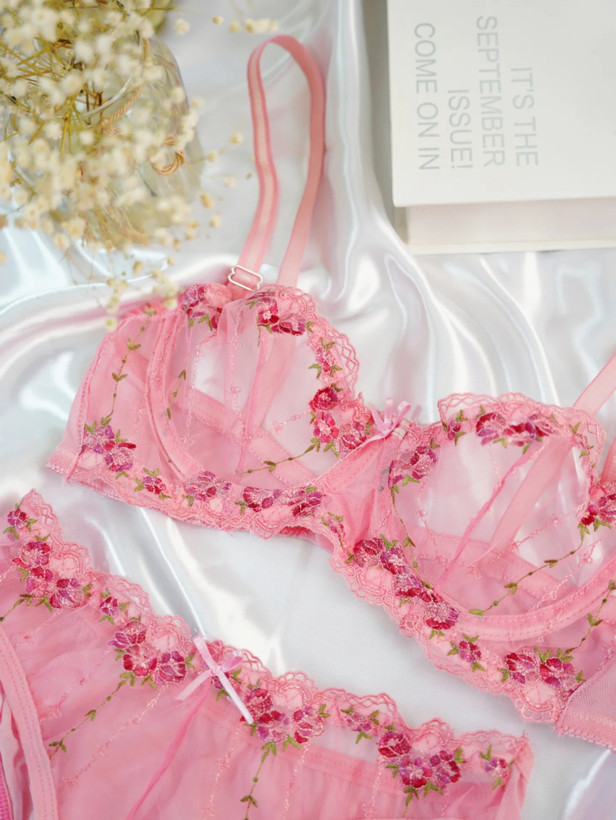 ست شورت و سوتین زنانه طرح گلدار آبرنگی