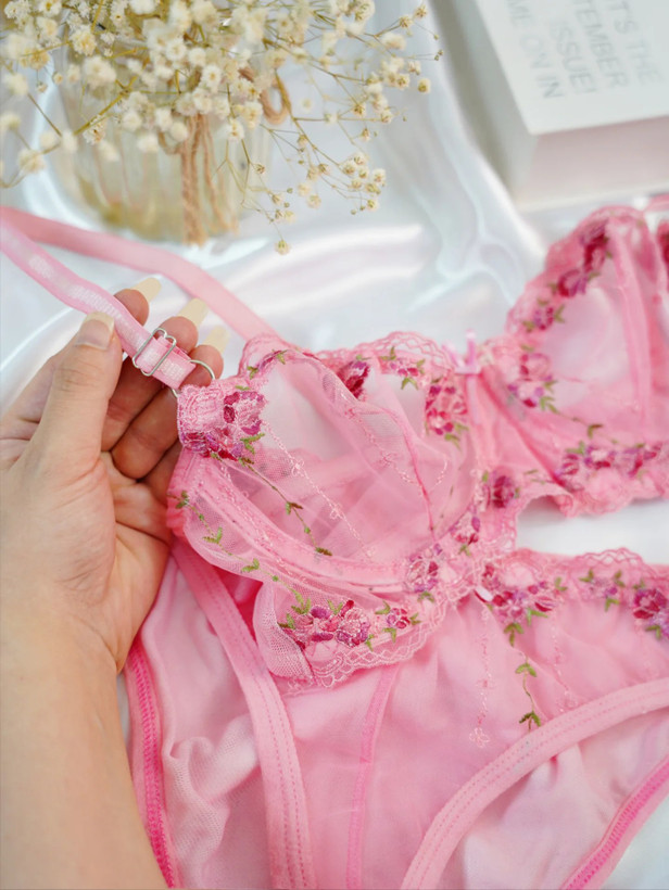 ست شورت و سوتین زنانه تور گاز گیپوری ترک برند میسپل