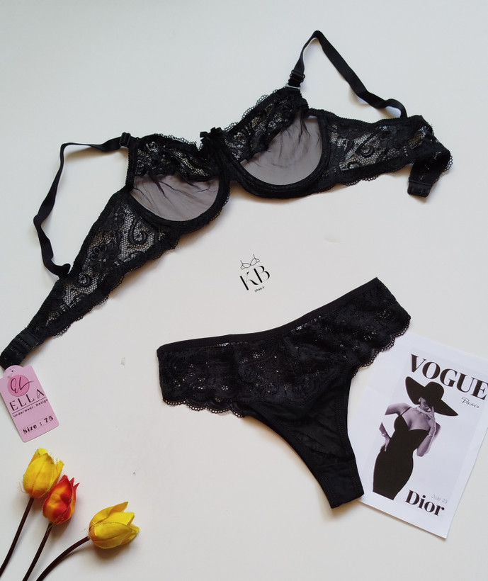 ست شورت و سوتین زنانه طرح فرانسوی