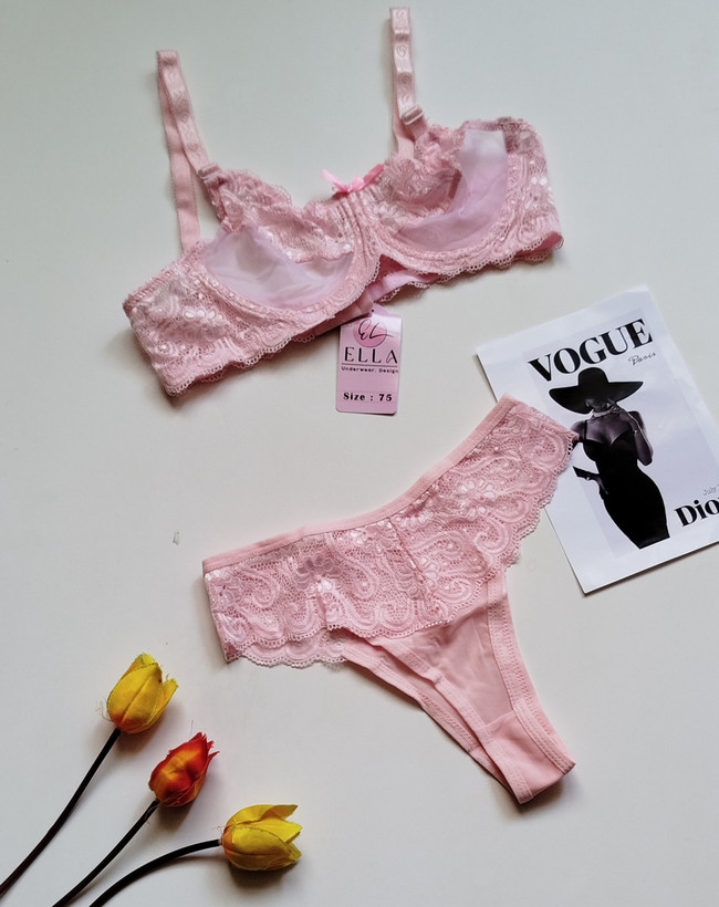 ست لباس زیر زنانه ترک ماوی صورتی پاستلی