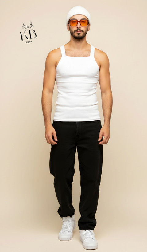 رکابی خشتی مردانه نخ پنبه ترک