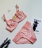 ست شورت و سوتین زنانه فانتزی طرح گل