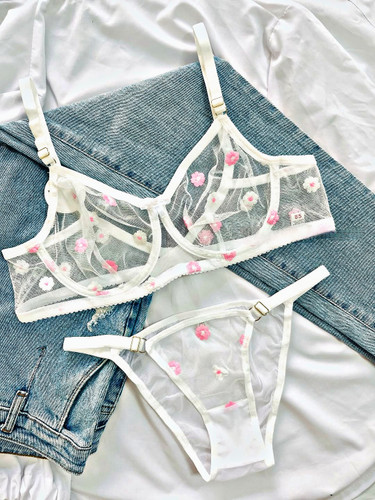 ست شورت و سوتین زنانه طرح گلدار