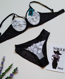 ست شورت و سوتین زنانه طرح گلدار فانتزی