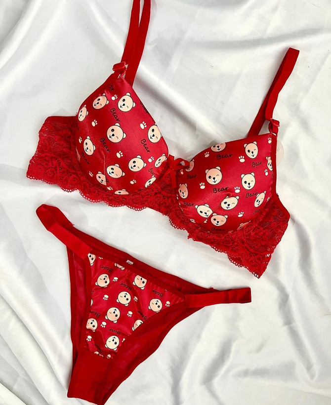 ست شورت و سوتین زنانه طرح فانتزی تدی 🐻