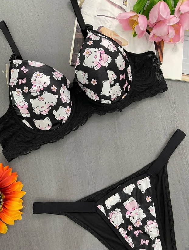 ست اسفنجی طرح کیتی black 🖤