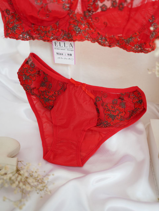 ست شورت و سوتین زنانه طرح گلدار سیم دوزی شده ترک