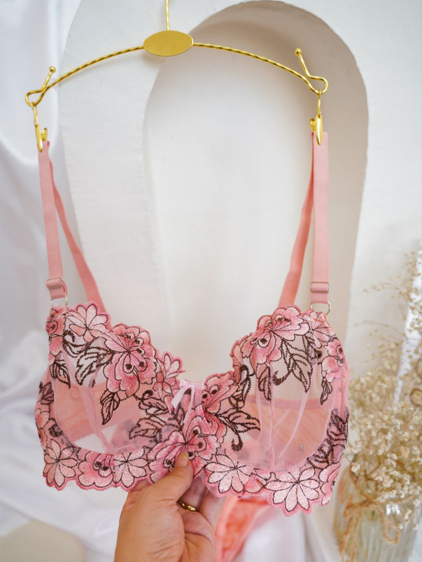 ست شورت و سوتین زنانه طرح گلدار آبرنگی