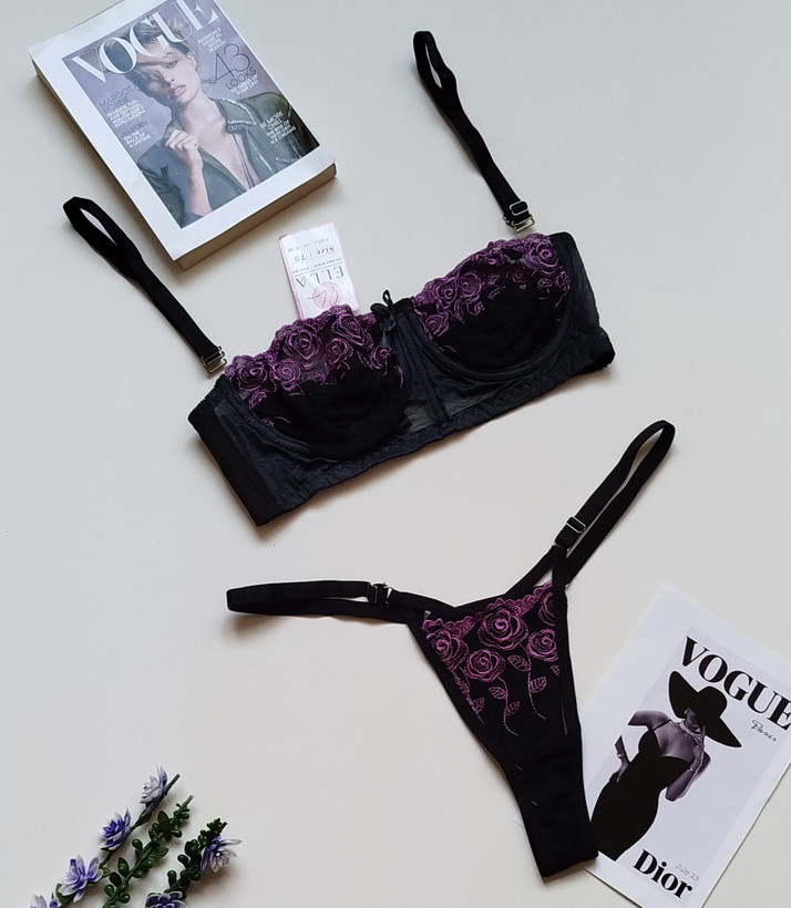 ست شورت و سوتین زنانه تور گاز گیپوری گلدار Ella`