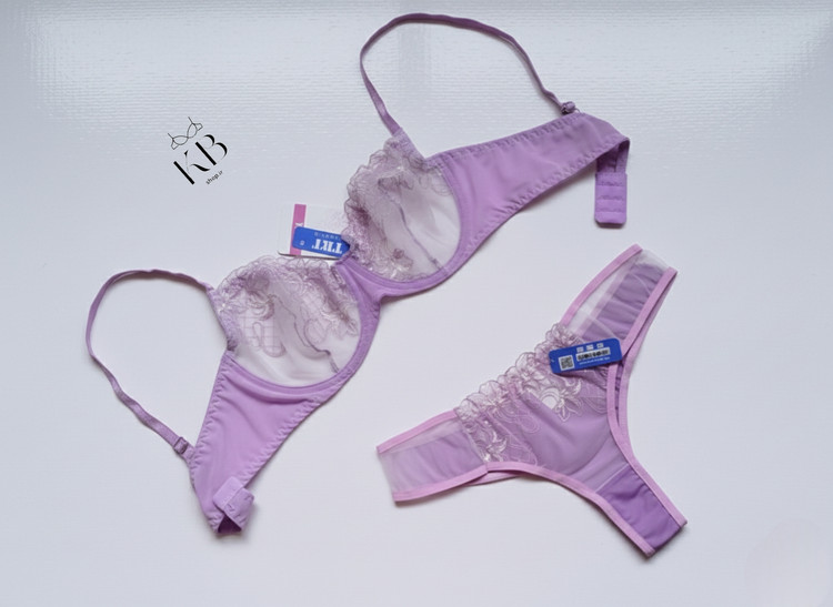 ست شورت و سوتین زنانه طرح گلدار یاسی رنگ