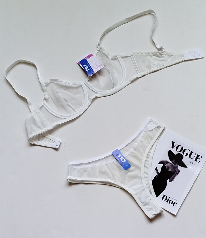 ست لباس زیر زنانه نخ پنبه وارداتی رنگ سفید